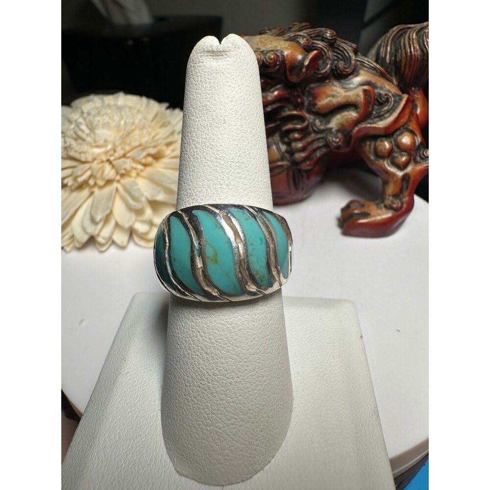 VTG Sterling Silver Turquoise Wave Ring